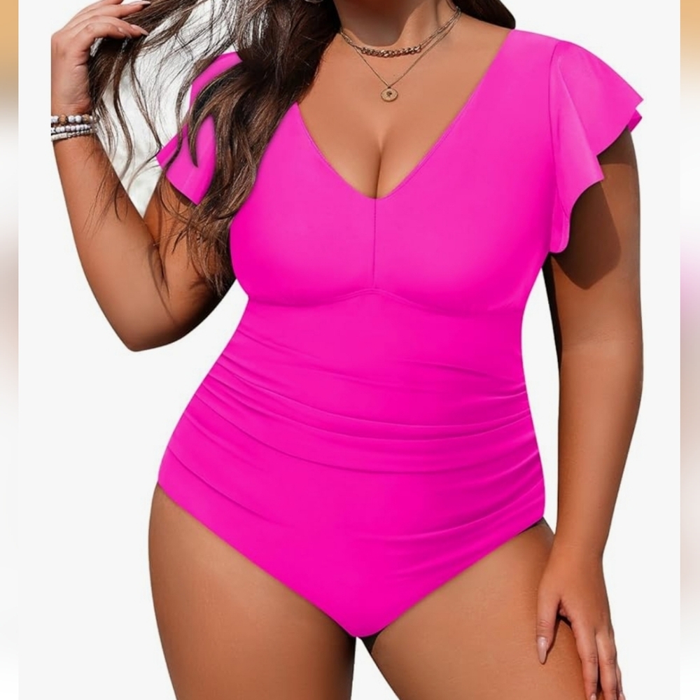 Pink Women's One Piece Swimsuit